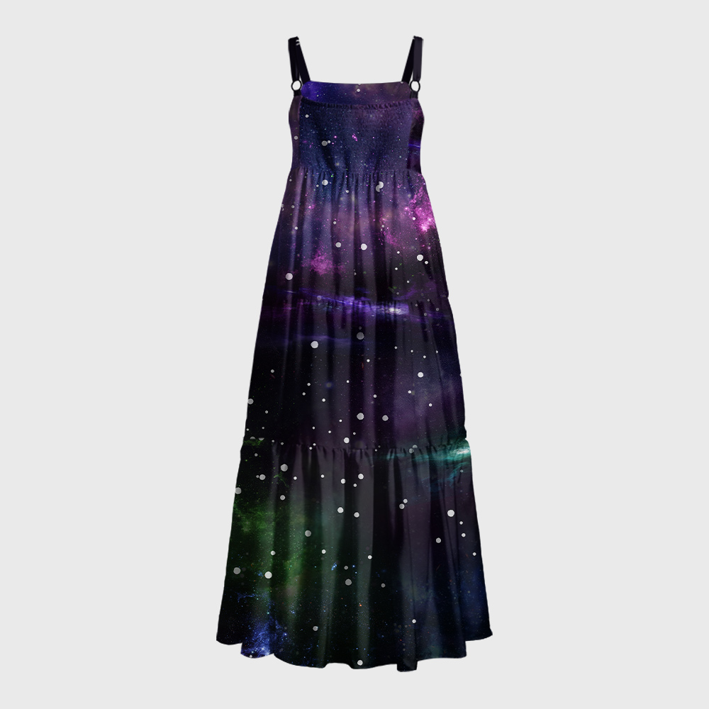 Beautiful Nebula Outer Space Geek Tiered Cami Maxi Dress