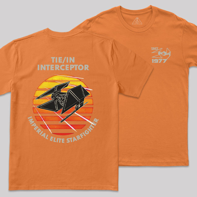 TIE Interceptor Sunset Front and Back Printed Geek T-Shirt