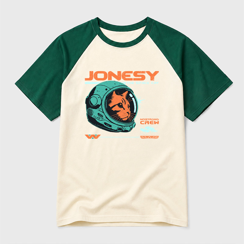 Jonesy The Space Cat Geek Retro Raglan T-Shirt