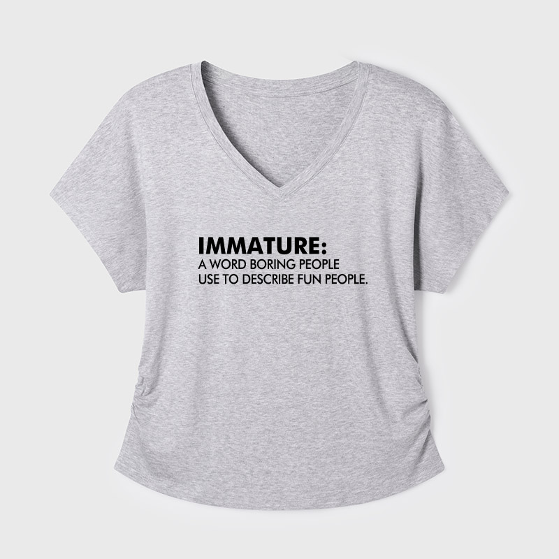 Maturity Misunderstood Geek Dolman Sleeve V-Neck Shirt