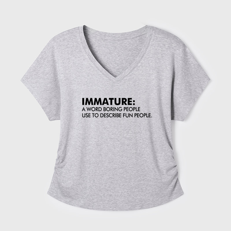 Maturity Misunderstood Geek Dolman Sleeve V-Neck Shirt