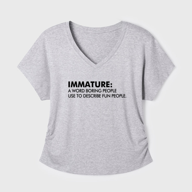 Maturity Misunderstood Geek Dolman Sleeve V-Neck Shirt