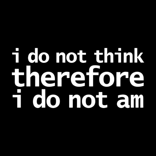 I Do Not Think Therefore I Do Not Am Geek T-Shirt