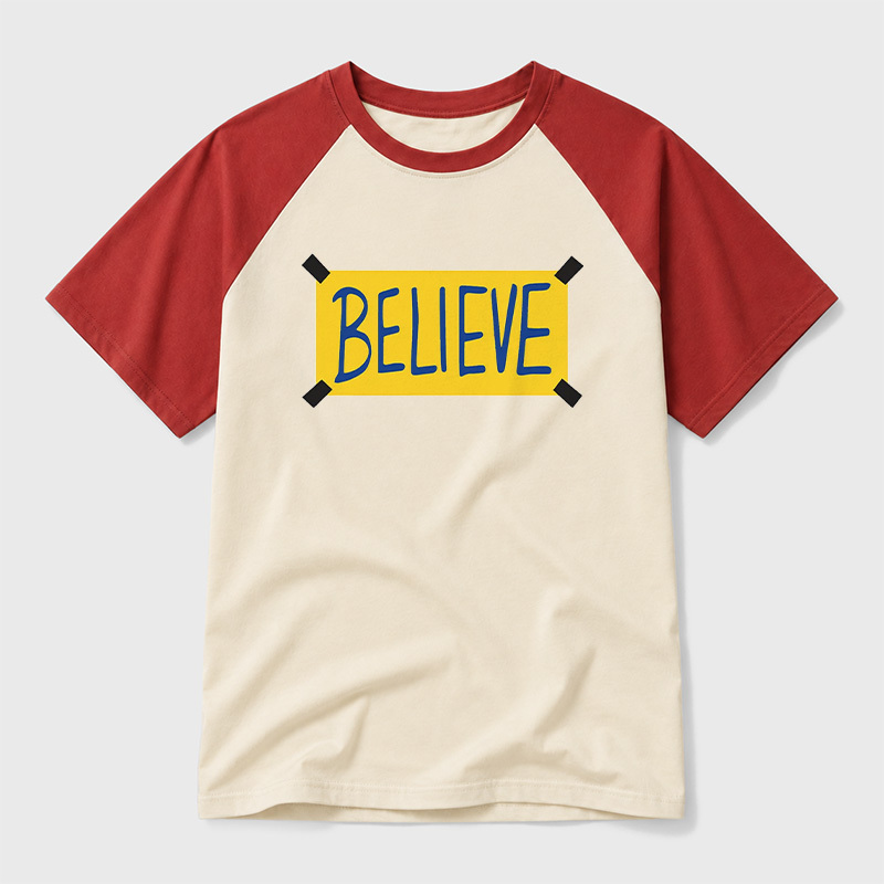 Believe Geek Retro Raglan T-Shirt