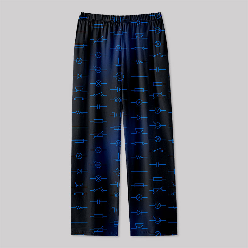 Electronic Component Black Geek Loungewear Pants