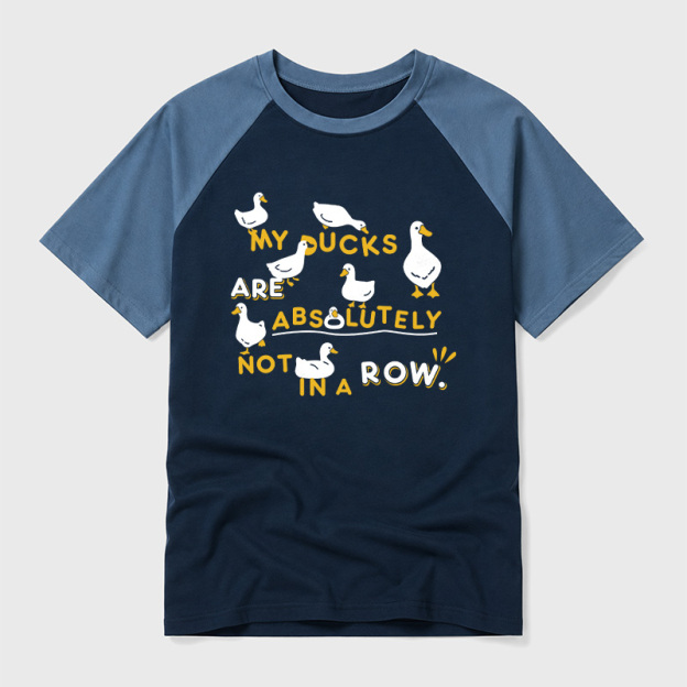 My Ducks Are Absolutely Not in a Row Geek Retro Raglan T-Shirt