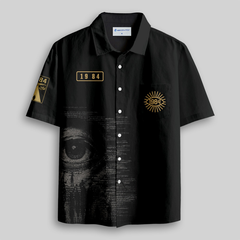 Geeksoutfit Medieval Science Fiction Map Button Up Pocket Shirt for Sale