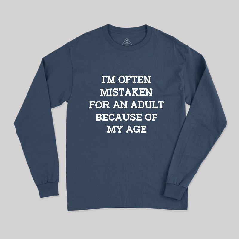 Mistaken For An Adult Geek Long Sleeve T-Shirt