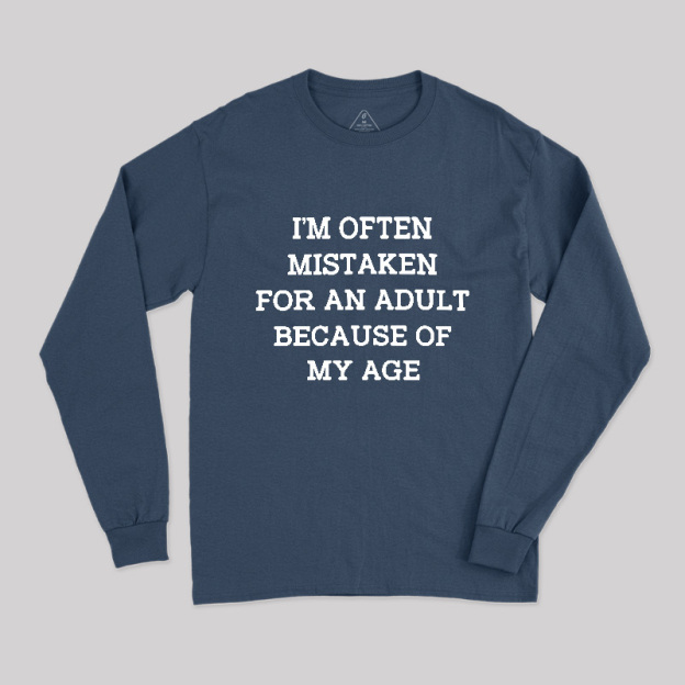 Mistaken For An Adult Geek Long Sleeve T-Shirt