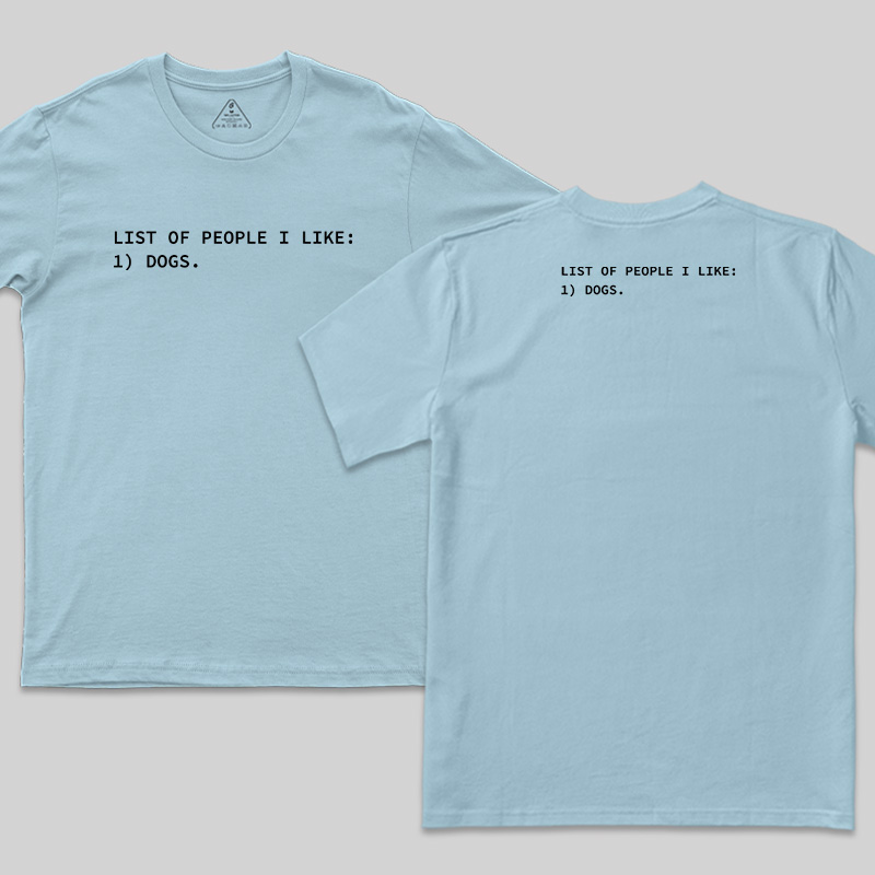 Dog Person Front and Back Printed T-Shirt