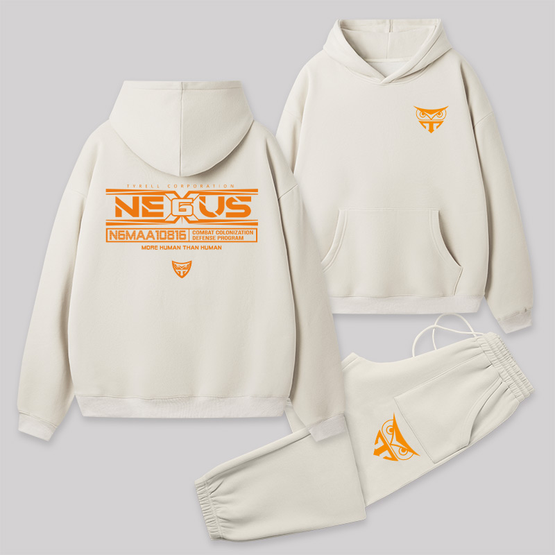 Tyrell Corp Front and Back Printed Geek Fleece Hoodie Set