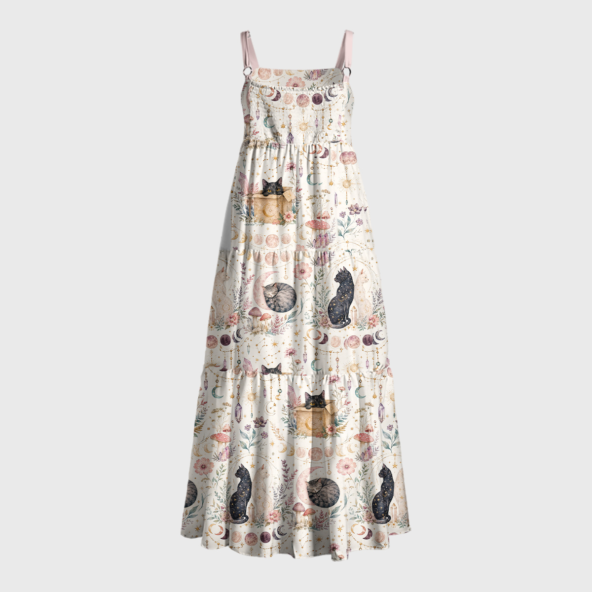 Schrödinger's Cottage Witch Geek Tiered Cami Maxi Dress
