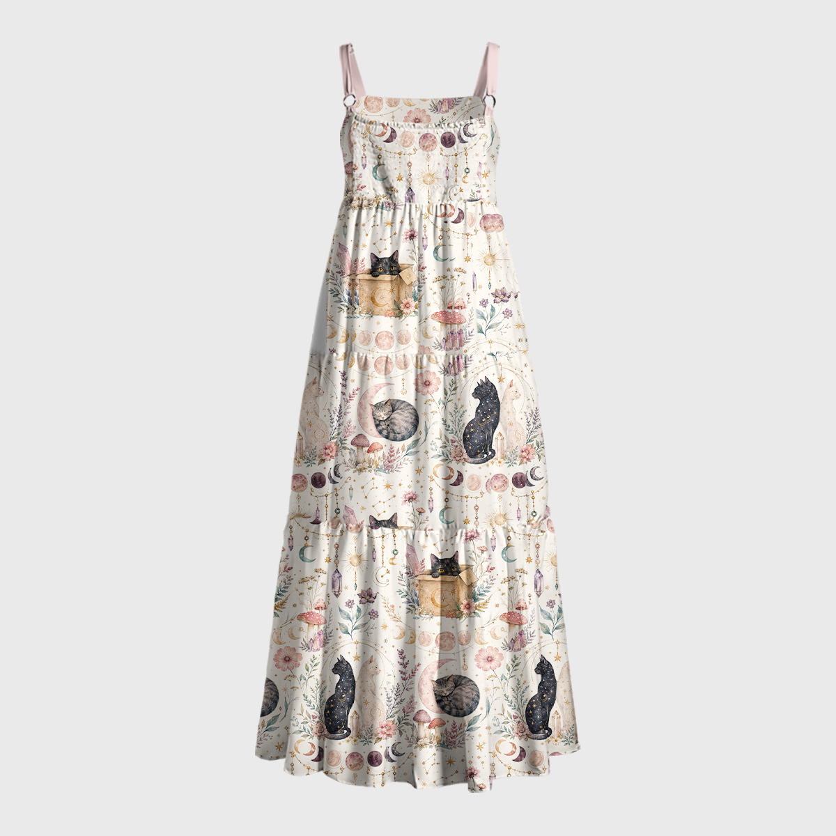 Schrödinger's Cottage Witch Geek Tiered Cami Maxi Dress