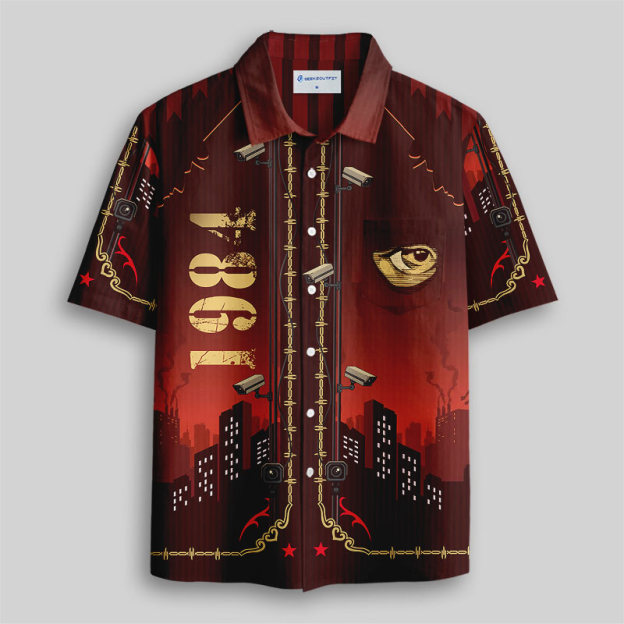 Eyes Of 1984 Button Up Pocket Shirt