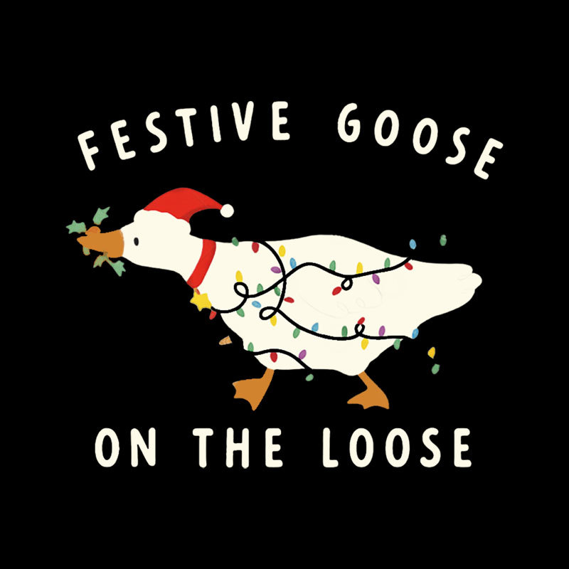 Festive Goose on the Loose Christmas Geek T-Shirt