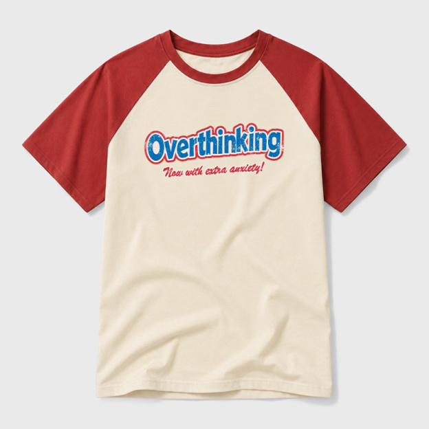 Overthinking Extra Anxiety Edition Geek Retro Raglan T-Shirt