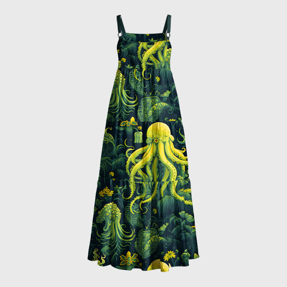 Cthulhu Geek Tiered Cami Maxi Dress