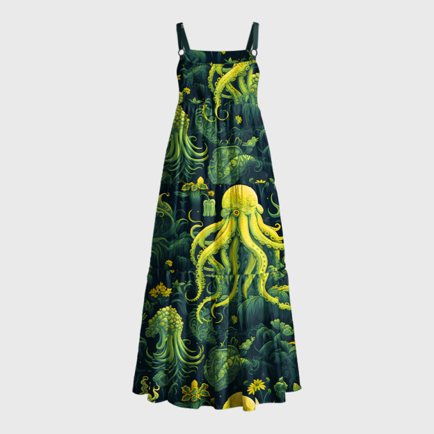 Cthulhu Geek Tiered Cami Maxi Dress