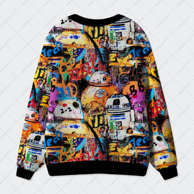Graffiti Street Art David Geek Ugly Cardigan Sweaters 