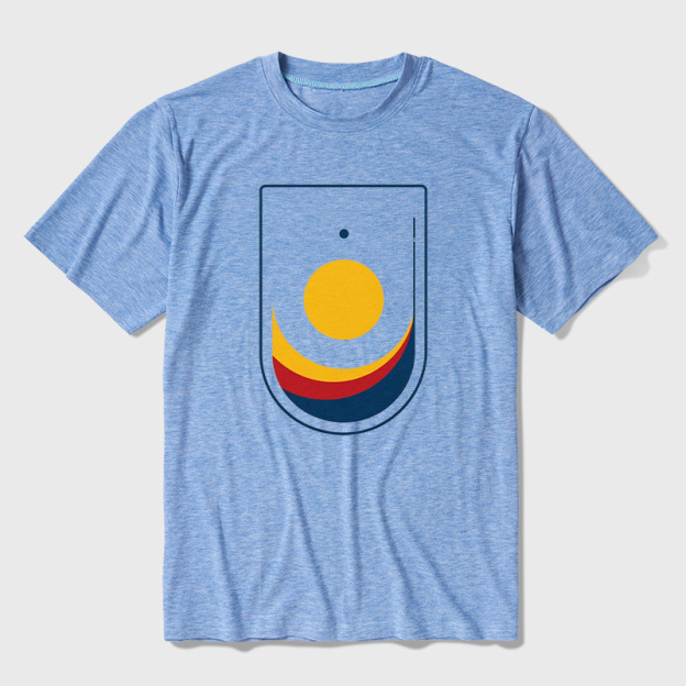 Retro Astronaut Patch Print Ultra Soft Heather Tees