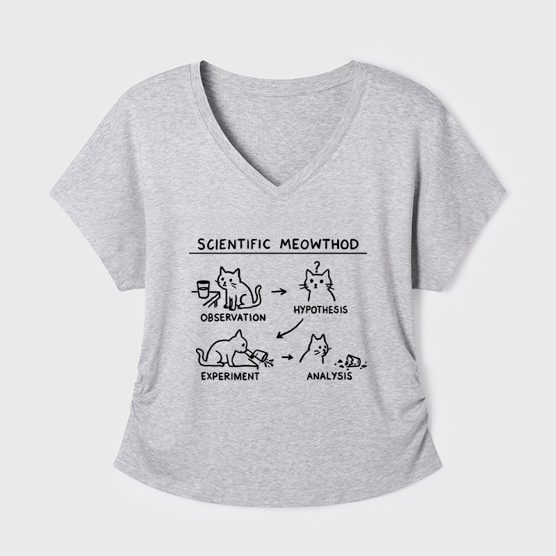 Scientific Meowthod Geek Dolman Sleeve V-Neck Shirt
