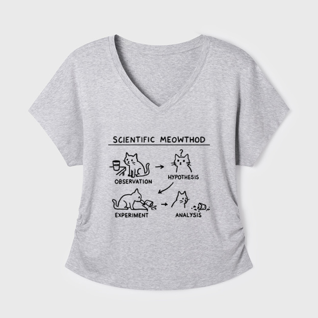 Scientific Meowthod Geek Dolman Sleeve V-Neck Shirt