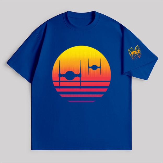 Tie Fighter Sunset Unisex Oversized T-shirt