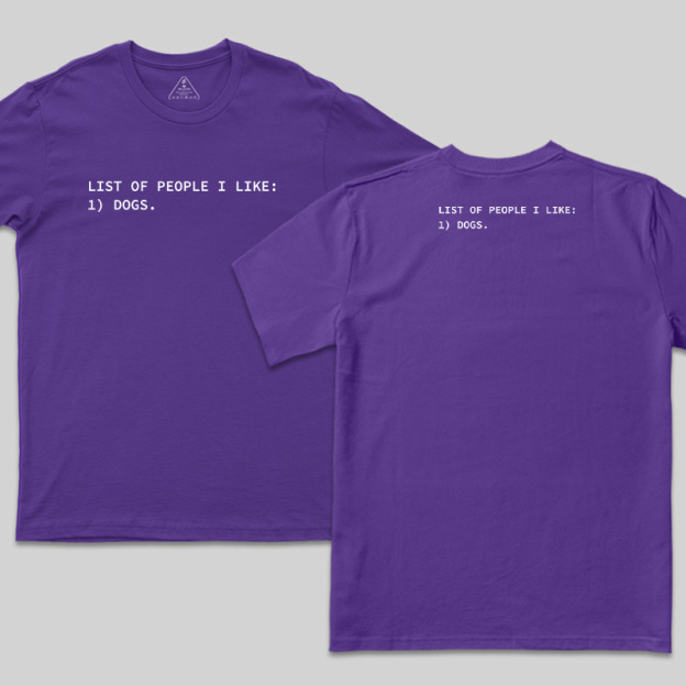 Dog Person Front and Back Printed T-Shirt