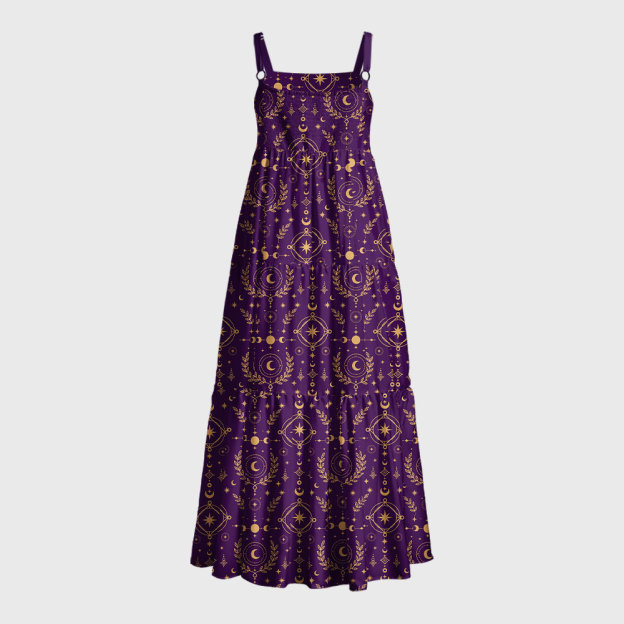 Mystic Night Constellations Geek Tiered Cami Maxi Dress