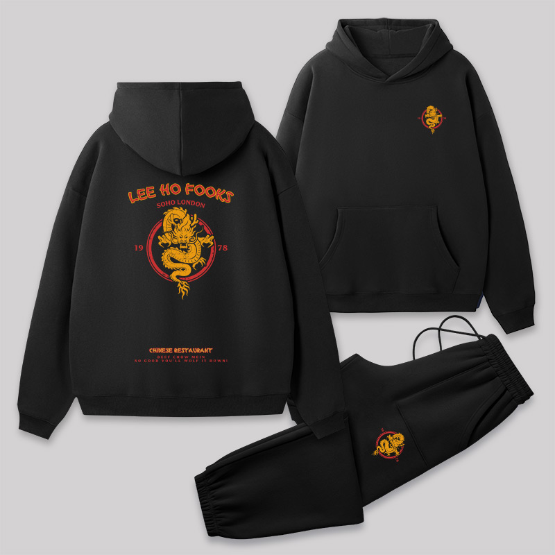 Lee Ho Fooks Vintage Front and Back Printed Geek Fleece Hoodie Set