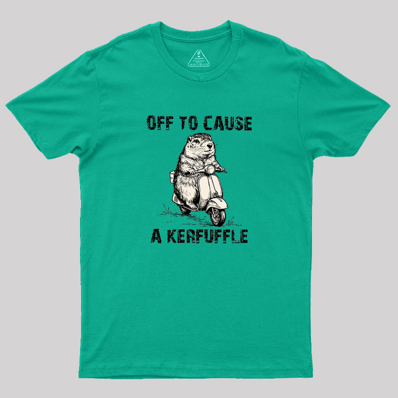 Retro Animal Scooter Mischief Graphic Geek T-Shirt
