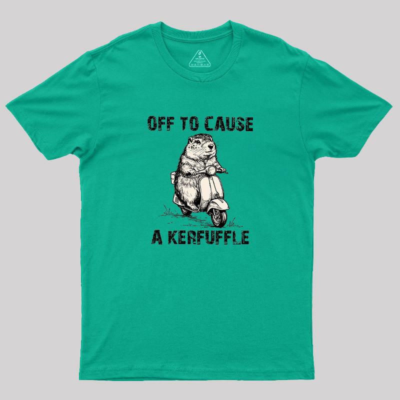 Retro Animal Scooter Mischief Graphic Geek T-Shirt