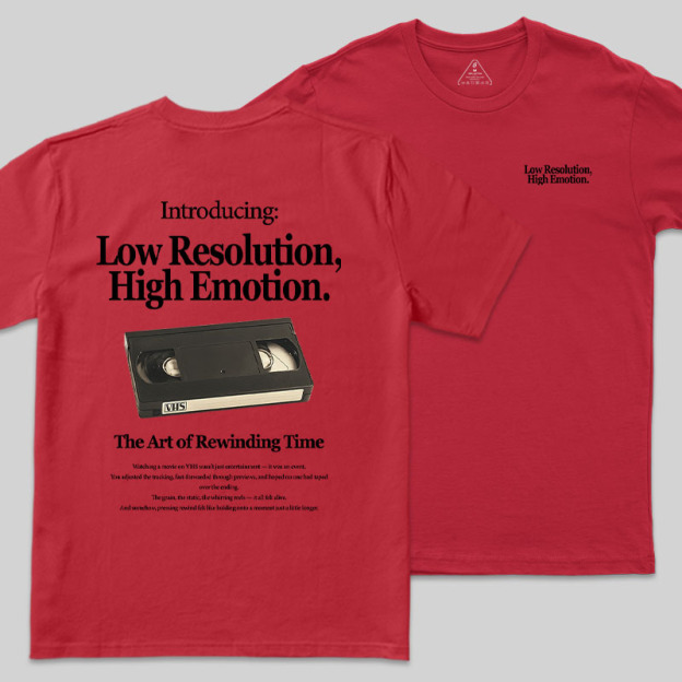 Low Resolution High Emotion Front and Back Printing Geek T-Shirt