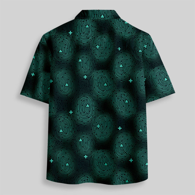 Fingerprint Contours Button Up Pocket Shirt