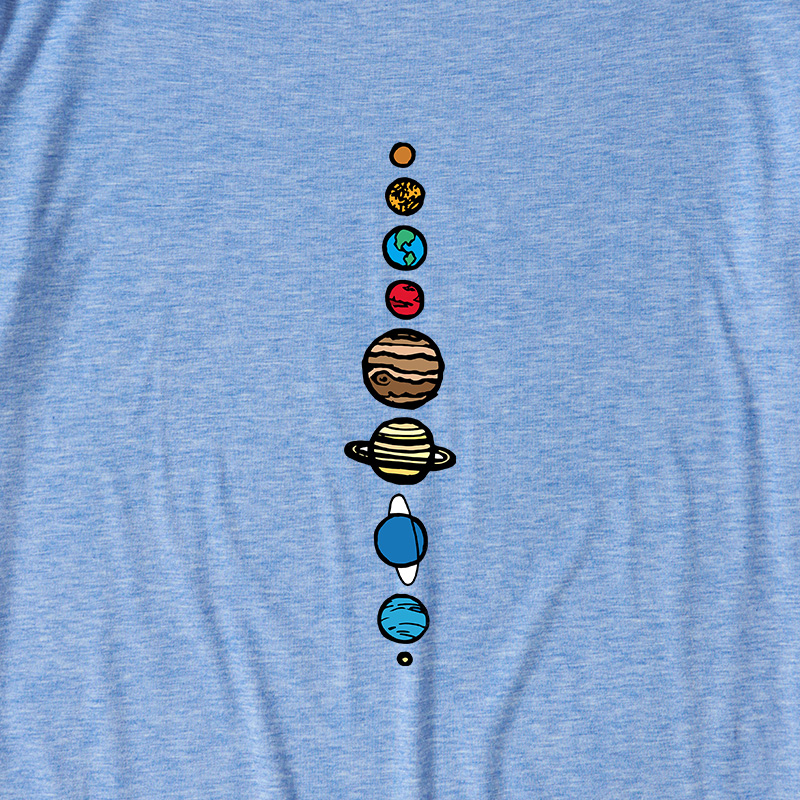 Space Nerd Planets Ultra Soft Heather Tees