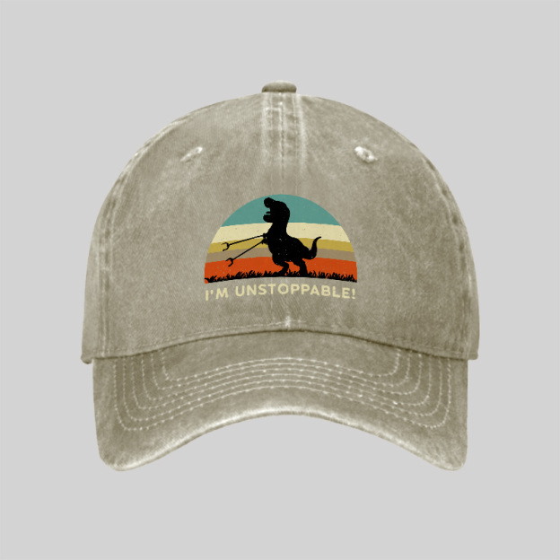 I'm Unstoppable T-Rex Washed Vintage Baseball Cap