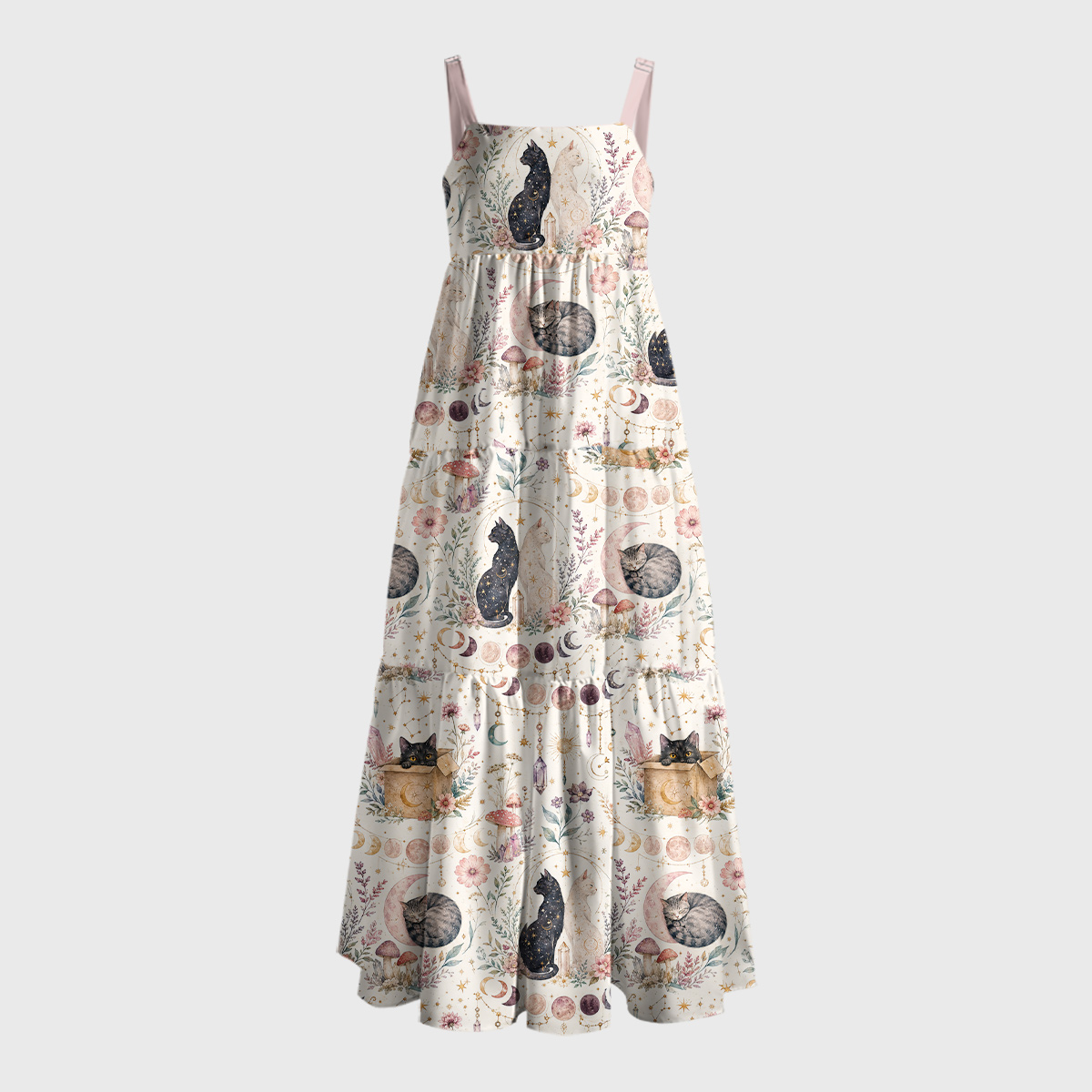 Schrödinger's Cottage Witch Geek Tiered Cami Maxi Dress