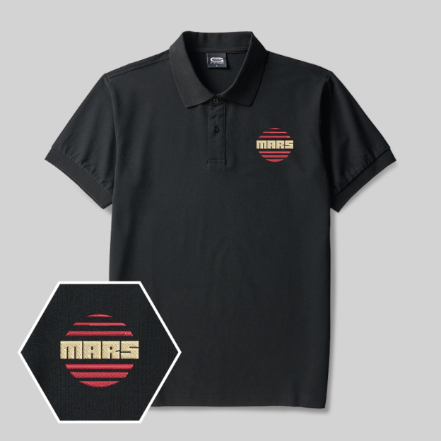 Mars Geek Embroidered Polo Shirts