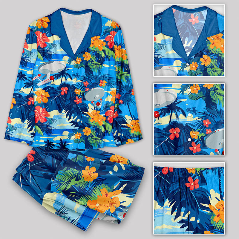 Scifi Spacecraft Hawaii Pajama Sets