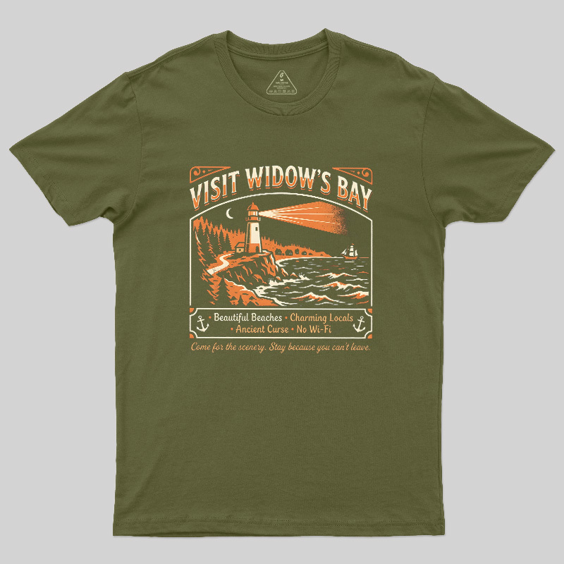 Cursed Coastal Town Vintage Travel Geek T-Shirt