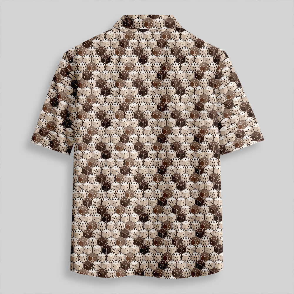 Board Game Dice Button Up Pocket Shirt