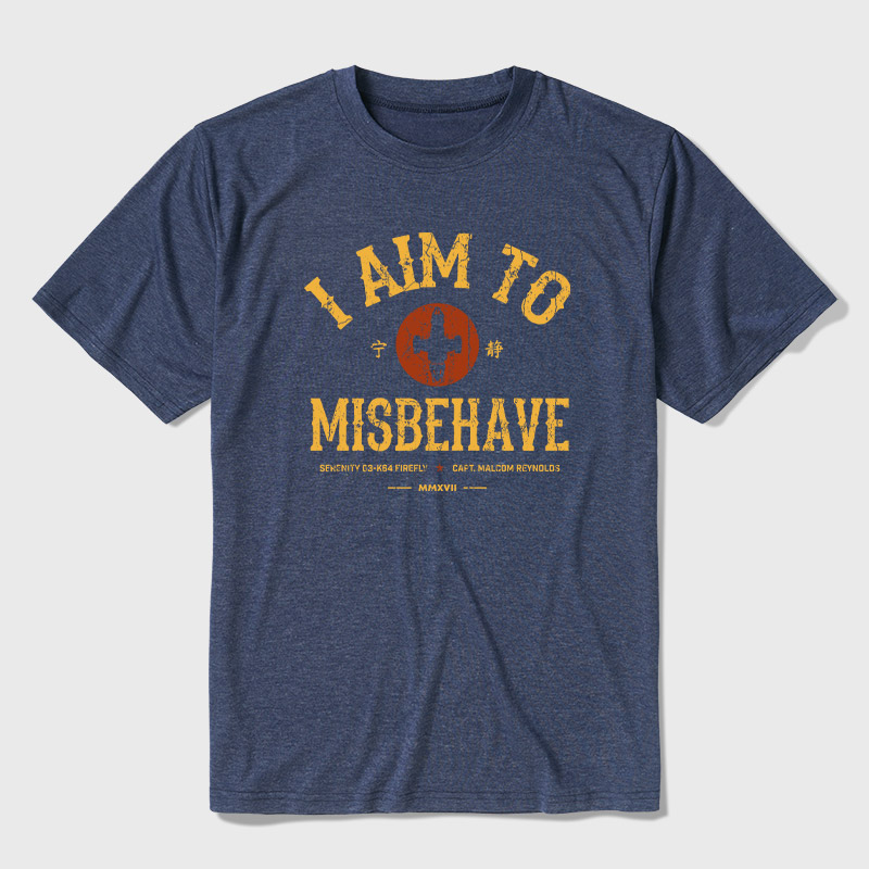 I Aim to Misbehave Firefly Ultra Soft Heather Tee