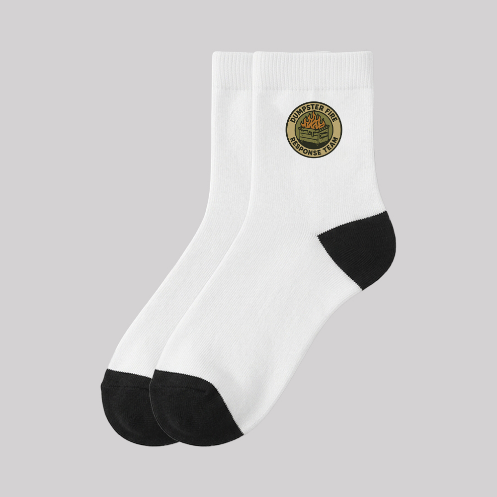 Dumpster Fire Response Team Geek Cotton Daily Socks