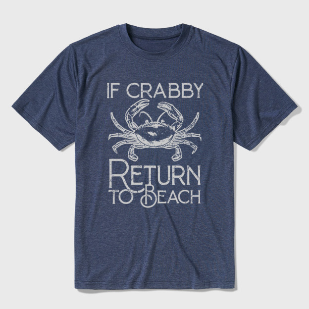 If Crabby Return To Beach Ultra Soft Heather Tee