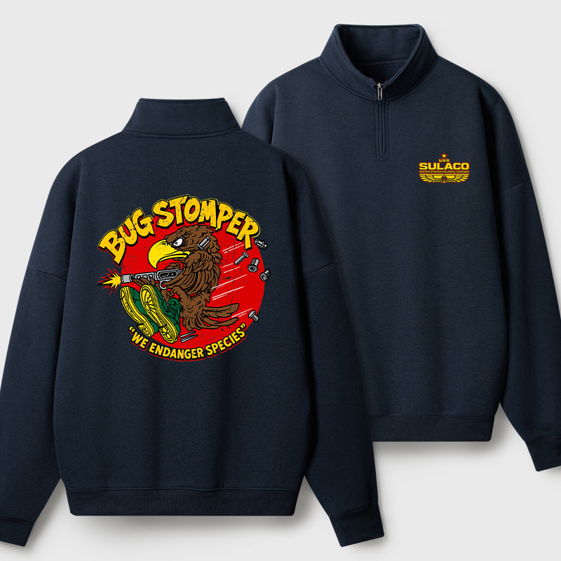 Bug Stomper Alien Geek Fleece Quarter-Zip Pollover