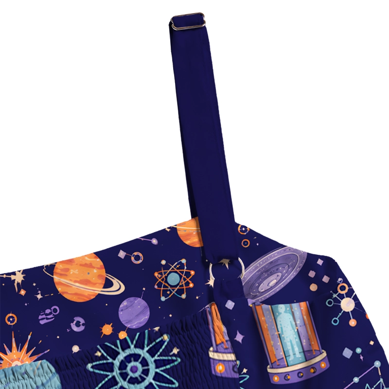 Retro Sci‑Fi Universe Planet Constellation Geek Tiered Cami Maxi Dress