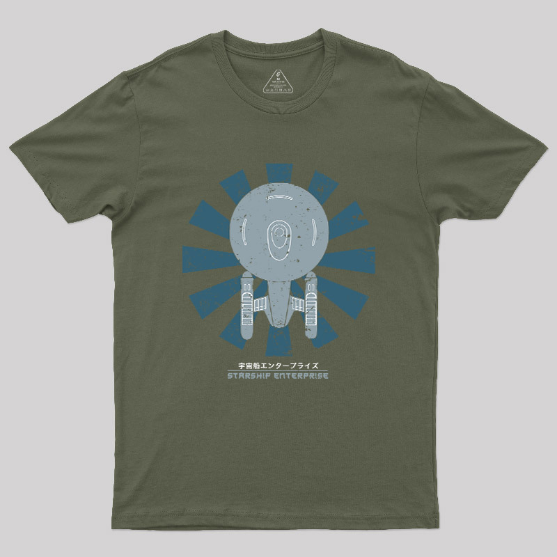 Starship Enterprise Retro Japanese Star Trek Geek T-Shirt