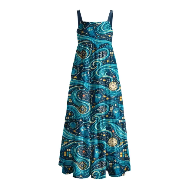 Time Travel Starry Sky Geek Tiered Cami Maxi Dress