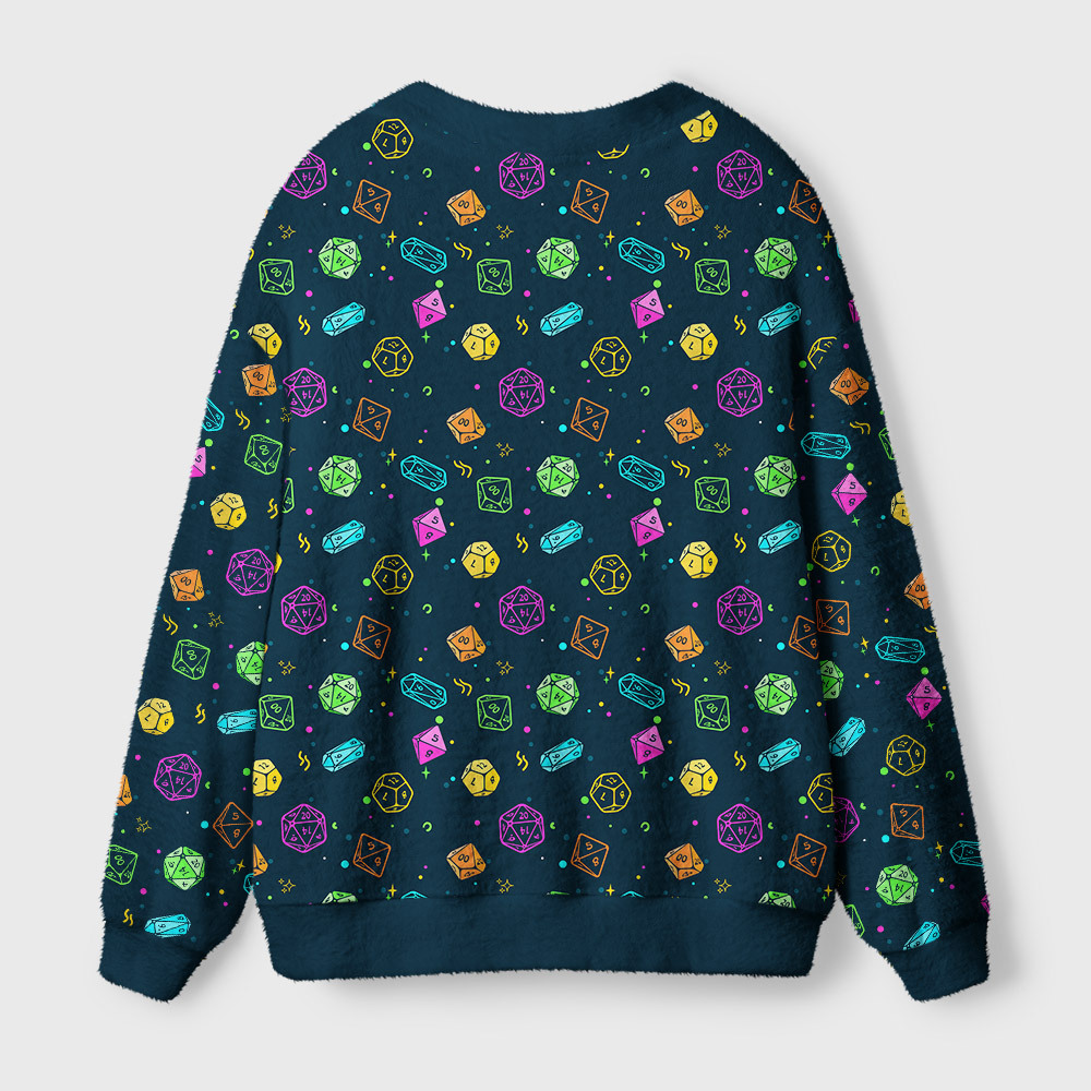 Colorful DND Dice RPG Geek Ugly Cardigan Sweaters