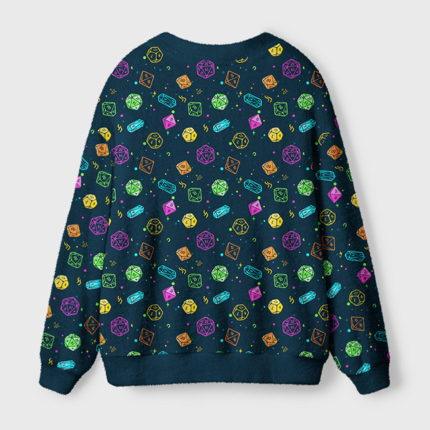 Colorful DND Dice RPG Geek Ugly Cardigan Sweaters